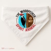 Woodpecker Is My Spirit Animal Bird Watcher Nerd Birder USA-Made Doggie Bandana thumb 0