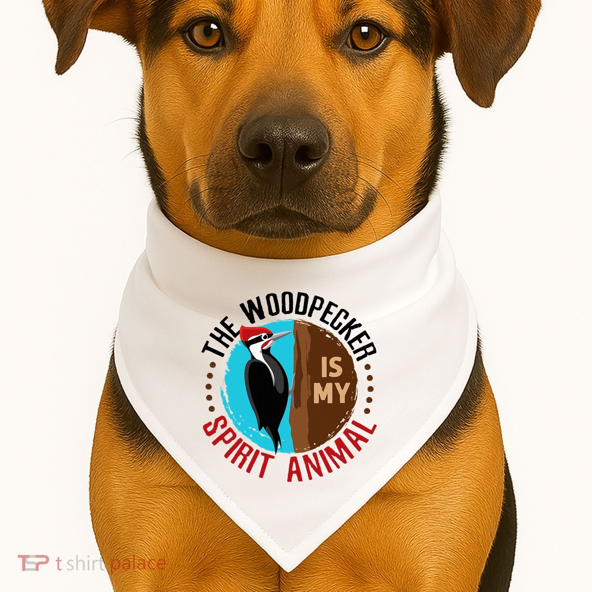 Woodpecker Is My Spirit Animal Bird Watcher Nerd Birder USA-Made Doggie Bandana