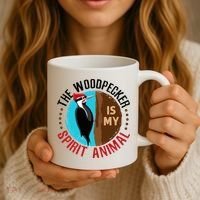 Woodpecker Is My Spirit Animal Bird Watcher Nerd Birder Coffee Mug thumb 3