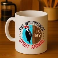 Woodpecker Is My Spirit Animal Bird Watcher Nerd Birder Coffee Mug thumb 4