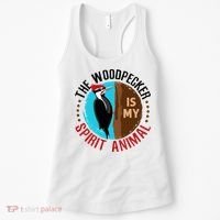 Woodpecker Is My Spirit Animal Bird Watcher Nerd Birder Women's Tank Top thumb 0