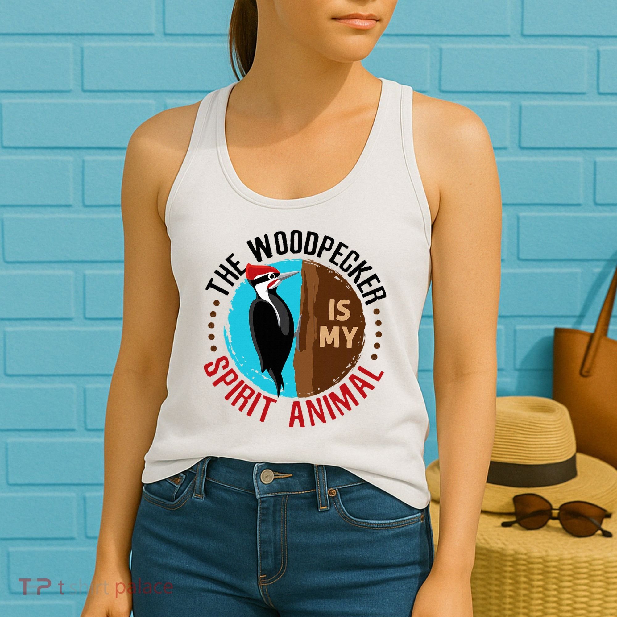 Woodpecker Is My Spirit Animal Bird Watcher Nerd Birder Women's Tank Top