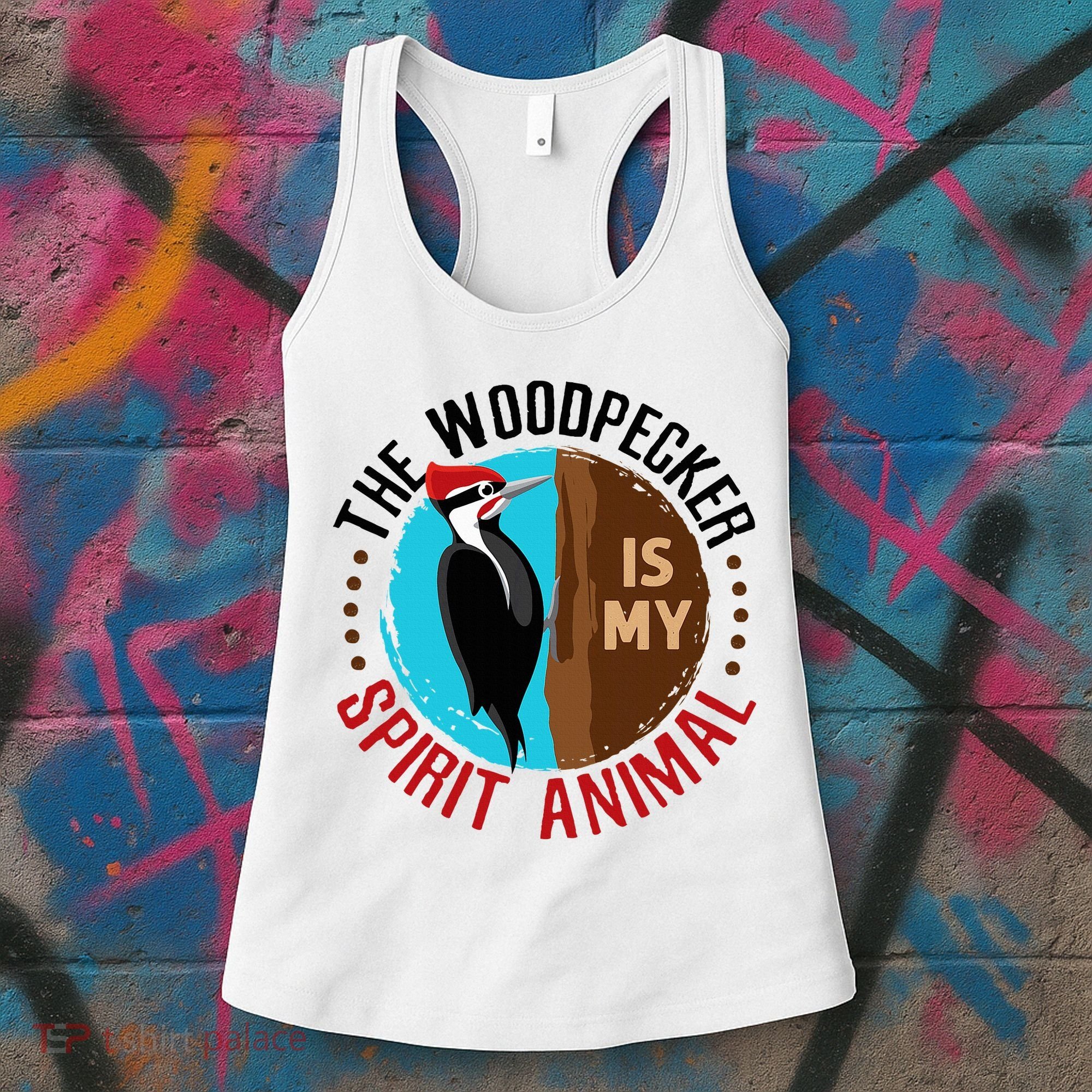 Woodpecker Is My Spirit Animal Bird Watcher Nerd Birder Women's Tank Top