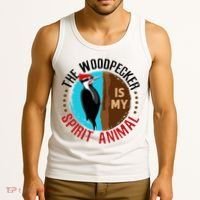 Woodpecker Is My Spirit Animal Bird Watcher Nerd Birder Tank Top thumb 3