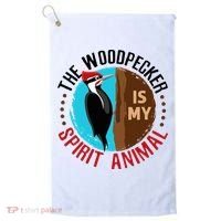 Woodpecker Is My Spirit Animal Bird Watcher Nerd Birder Golf Towel thumb 0
