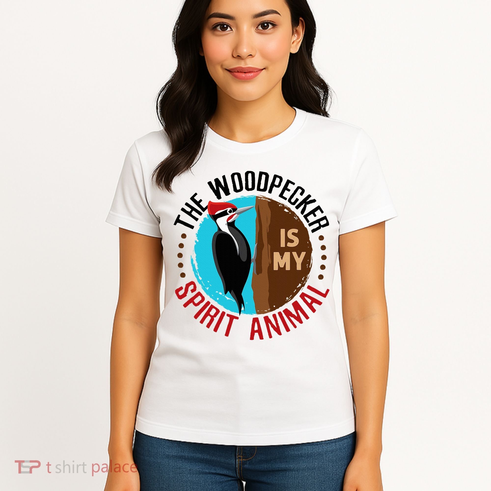 Woodpecker Is My Spirit Animal Bird Watcher Nerd Birder Women's T-Shirt
