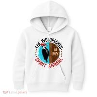 Woodpecker Is My Spirit Animal Bird Watcher Nerd Birder Kids Hoodie thumb 0