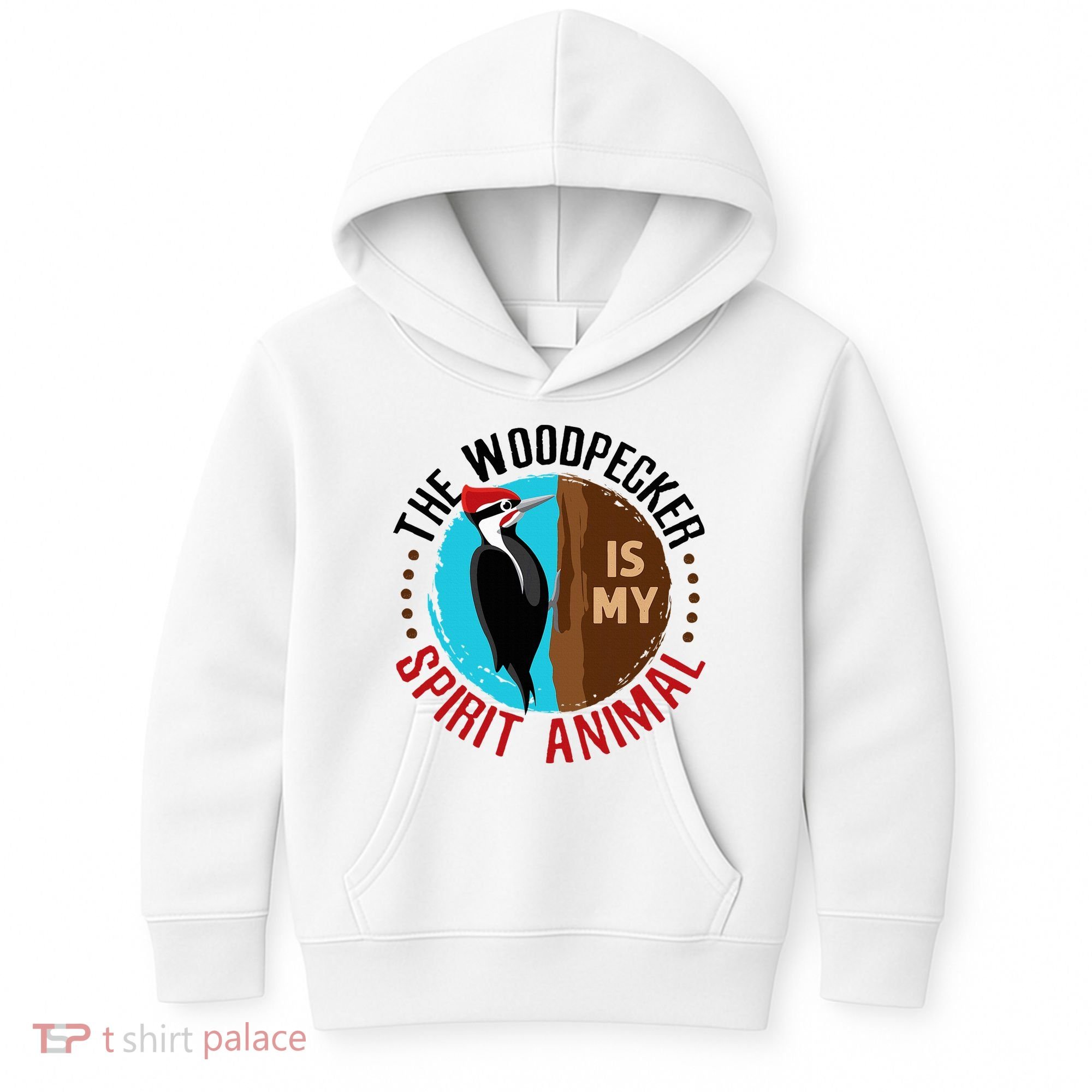 Woodpecker Is My Spirit Animal Bird Watcher Nerd Birder Kids Hoodie