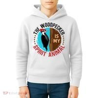 Woodpecker Is My Spirit Animal Bird Watcher Nerd Birder Kids Hoodie thumb 4