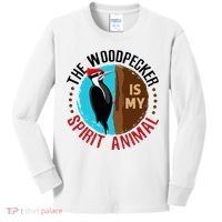 Woodpecker Is My Spirit Animal Bird Watcher Nerd Birder Kids Long Sleeve Shirt thumb 0