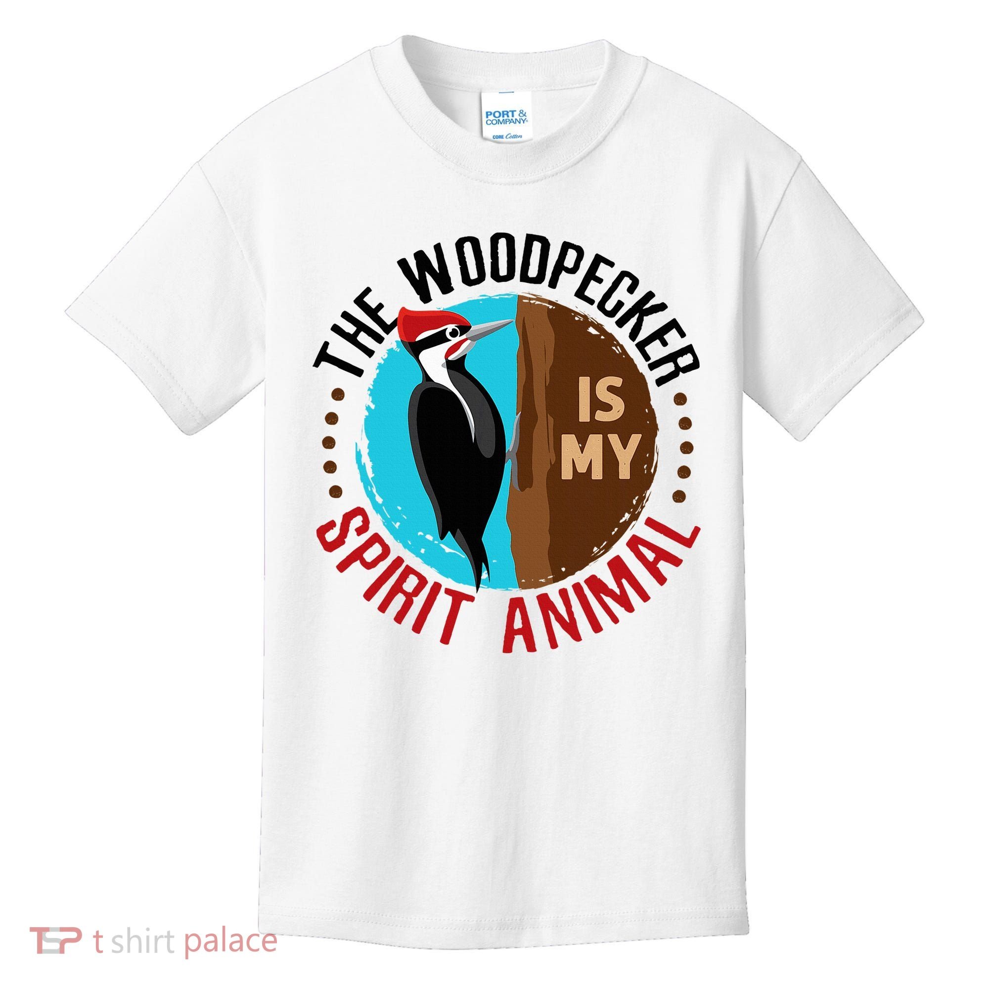 Woodpecker Is My Spirit Animal Bird Watcher Nerd Birder Kids T-Shirt