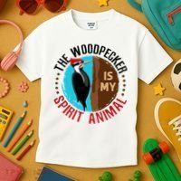 Woodpecker Is My Spirit Animal Bird Watcher Nerd Birder Kids T-Shirt thumb 3