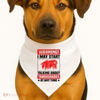Warning I May Start Talking About Tardigrades USA-Made Doggie Bandana thumb 1