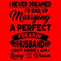 Womens I Never Dreamed I'd End Up Marrying A Perfect Husband TShirt Santa Hat thumb 1