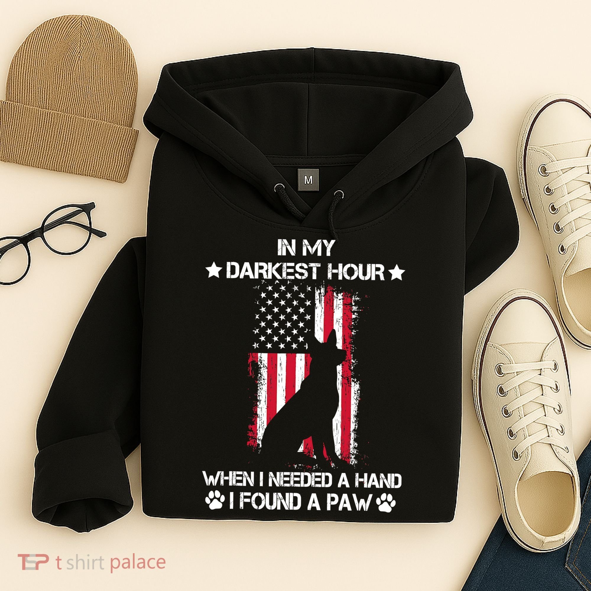 When I Needed A Hand I Found A Paw In My Darkest Hour Hoodie