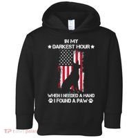 When I Needed A Hand I Found A Paw In My Darkest Hour Toddler Hoodie thumb 0