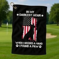 When I Needed A Hand I Found A Paw In My Darkest Hour Golf Towel thumb 1