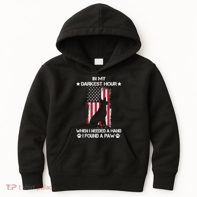 When I Needed A Hand I Found A Paw In My Darkest Hour Kids Hoodie