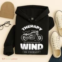 Wind Is Cheap Therapy Is Expensive Motorcycle Hoodie thumb 4
