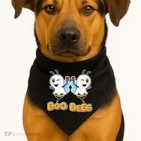 Wine Boo Bees Funny Ghost USA-Made Doggie Bandana thumb 1
