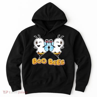 Wine Boo Bees Funny Ghost Hoodie