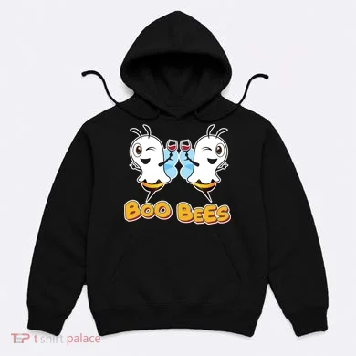 Wine Boo Bees Funny Ghost Hoodie