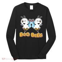 Wine Boo Bees Funny Ghost Long Sleeve Shirt thumb 0