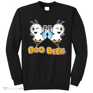 Wine Boo Bees Funny Ghost Sweatshirt
