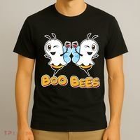 Wine Boo Bees Funny Ghost T-Shirt thumb 3
