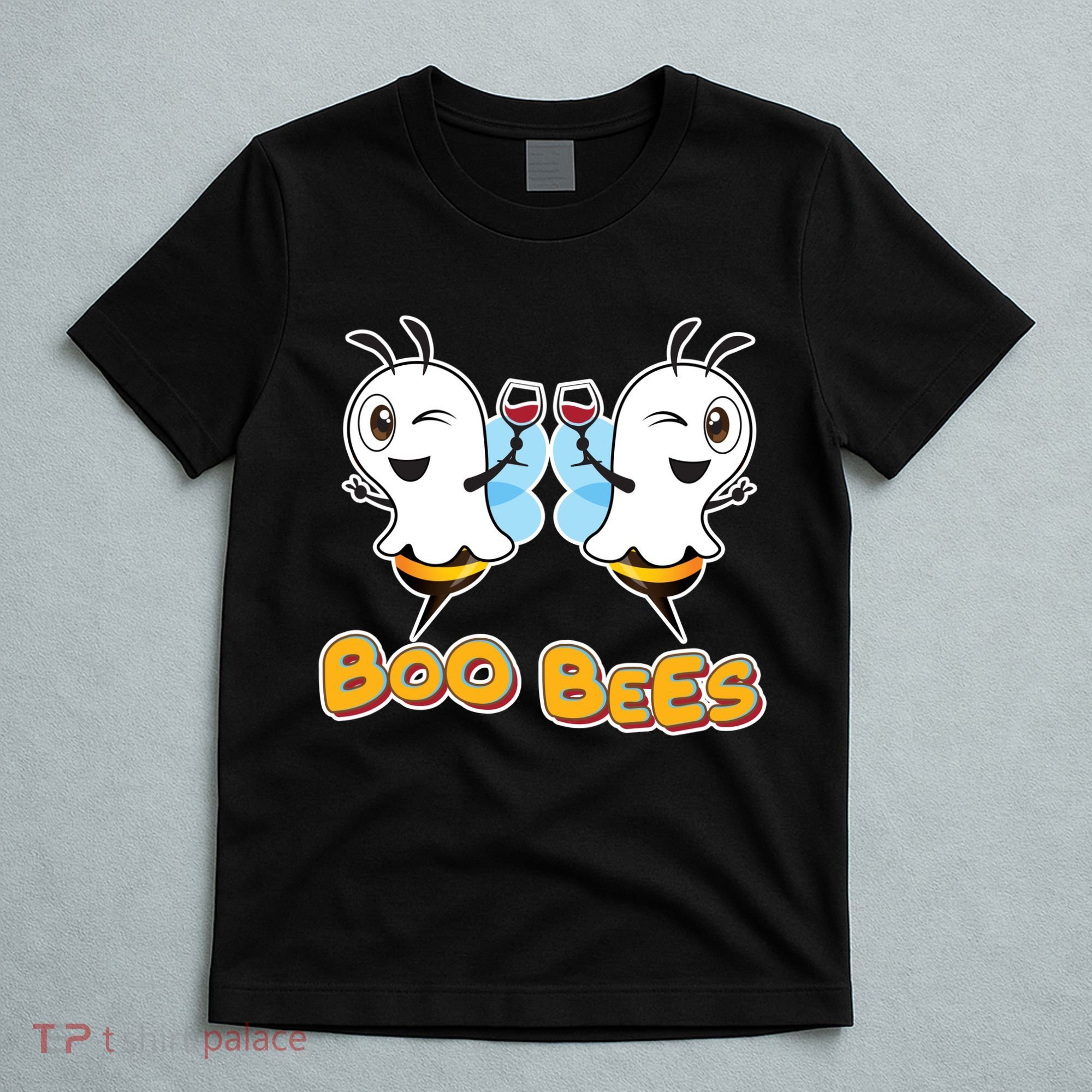 Wine Boo Bees Funny Ghost T-Shirt