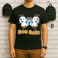 Wine Boo Bees Funny Ghost T-Shirt thumb 6