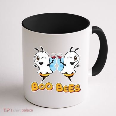 Wine Boo Bees Funny Ghost Coffee Mug back