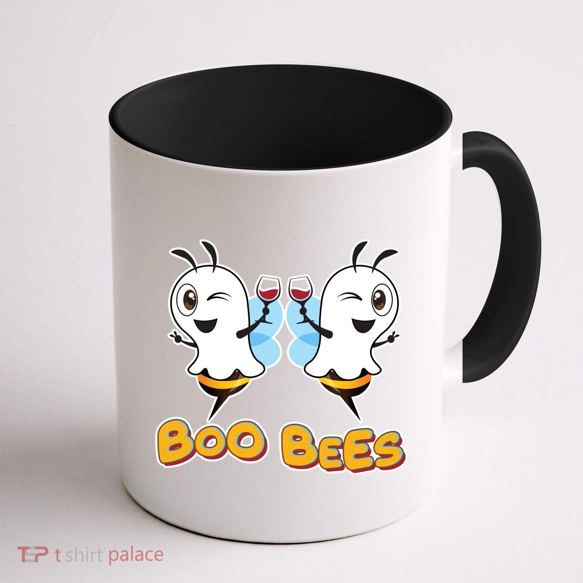 Wine Boo Bees Funny Ghost Coffee Mug