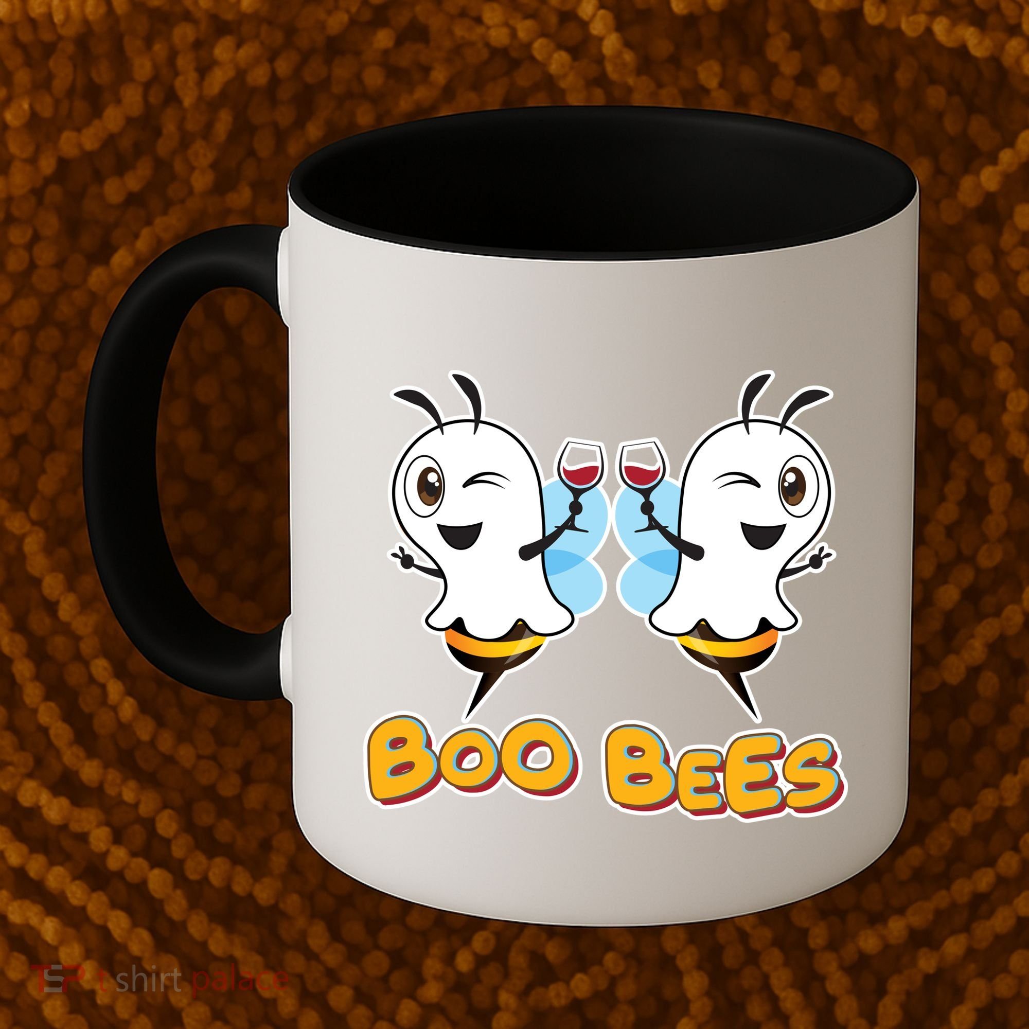 Wine Boo Bees Funny Ghost Coffee Mug