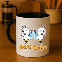 Wine Boo Bees Funny Ghost Coffee Mug thumb 4