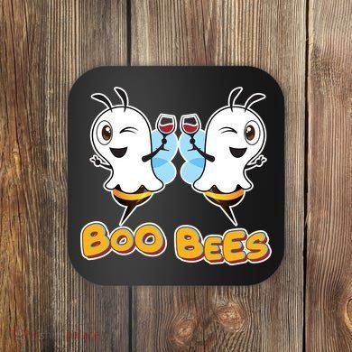 Wine Boo Bees Funny Ghost Coaster