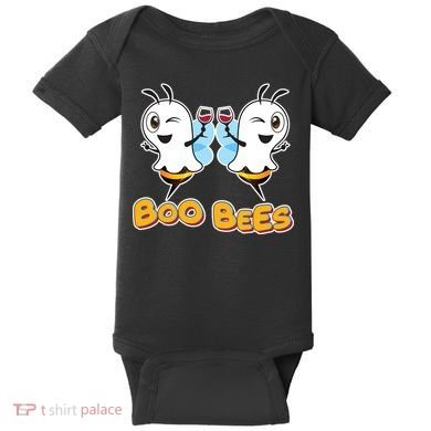 Wine Boo Bees Funny Ghost Baby Bodysuit
