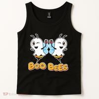 Wine Boo Bees Funny Ghost Tank Top thumb 2