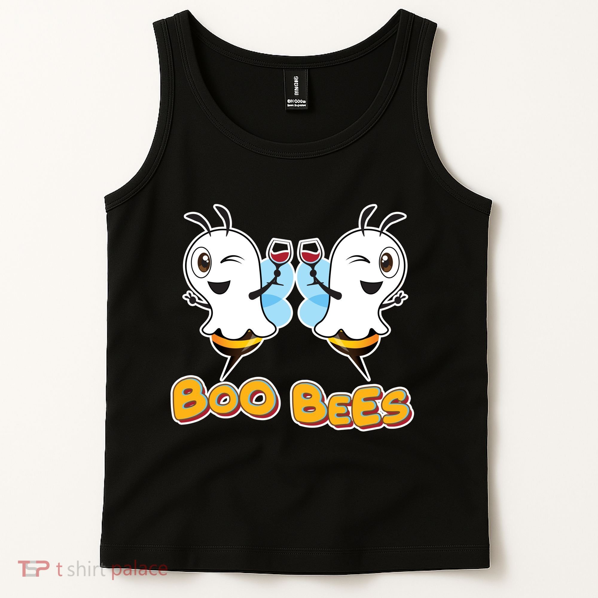 Wine Boo Bees Funny Ghost Tank Top