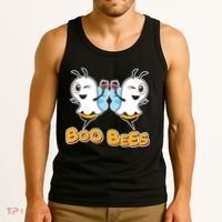 Wine Boo Bees Funny Ghost Tank Top thumb 3