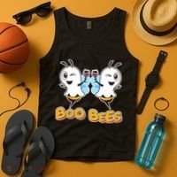 Wine Boo Bees Funny Ghost Tank Top thumb 4