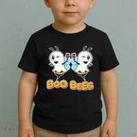 Wine Boo Bees Funny Ghost Toddler T-Shirt thumb 2