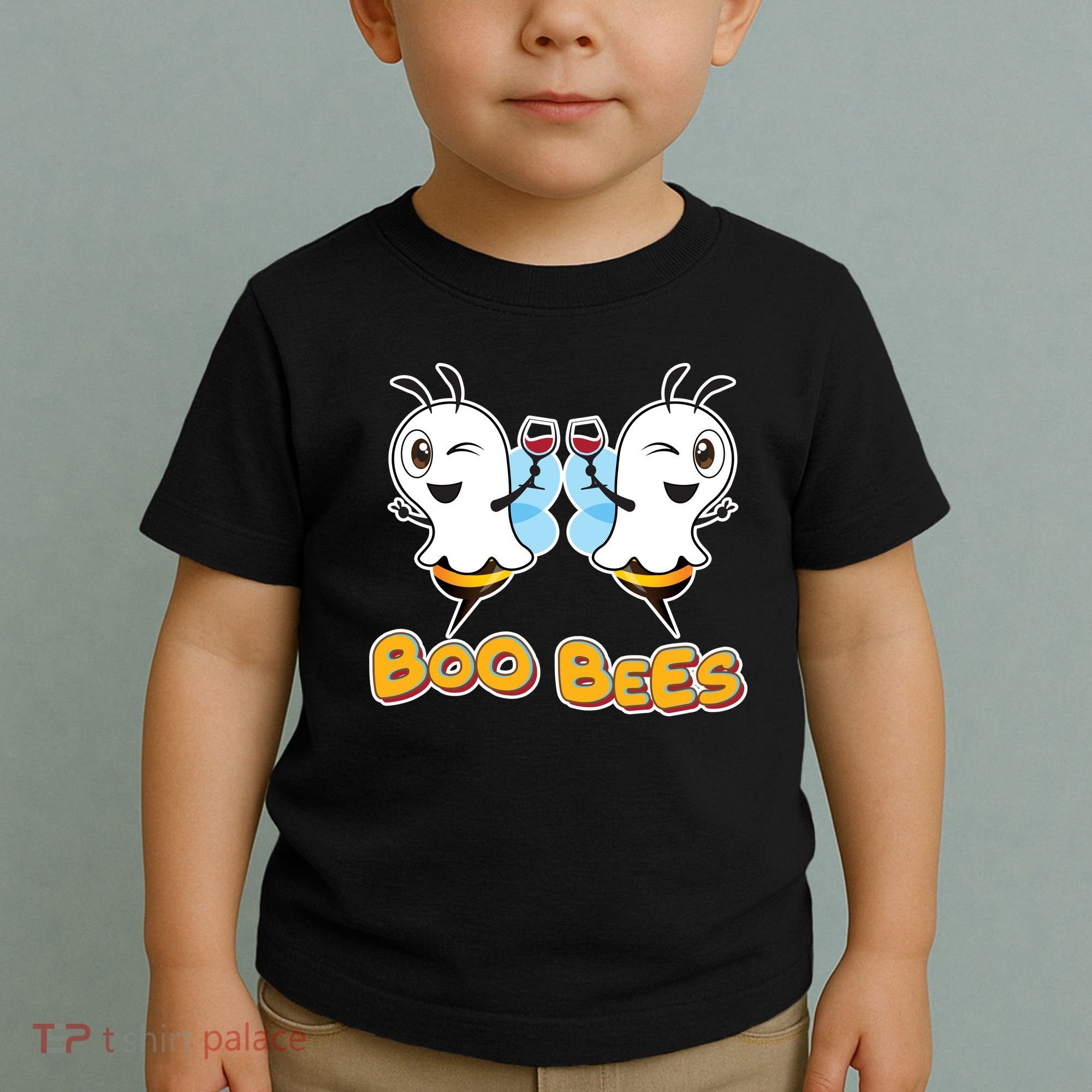 Wine Boo Bees Funny Ghost Toddler T-Shirt