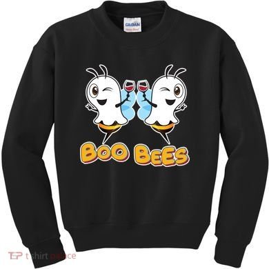 Wine Boo Bees Funny Ghost Kids Sweatshirt