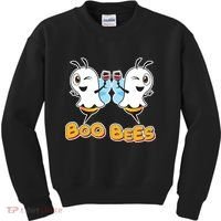 Wine Boo Bees Funny Ghost Kids Sweatshirt thumb 0