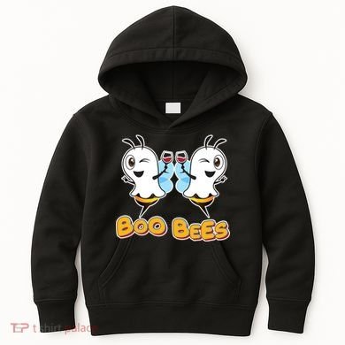 Wine Boo Bees Funny Ghost Kids Hoodie