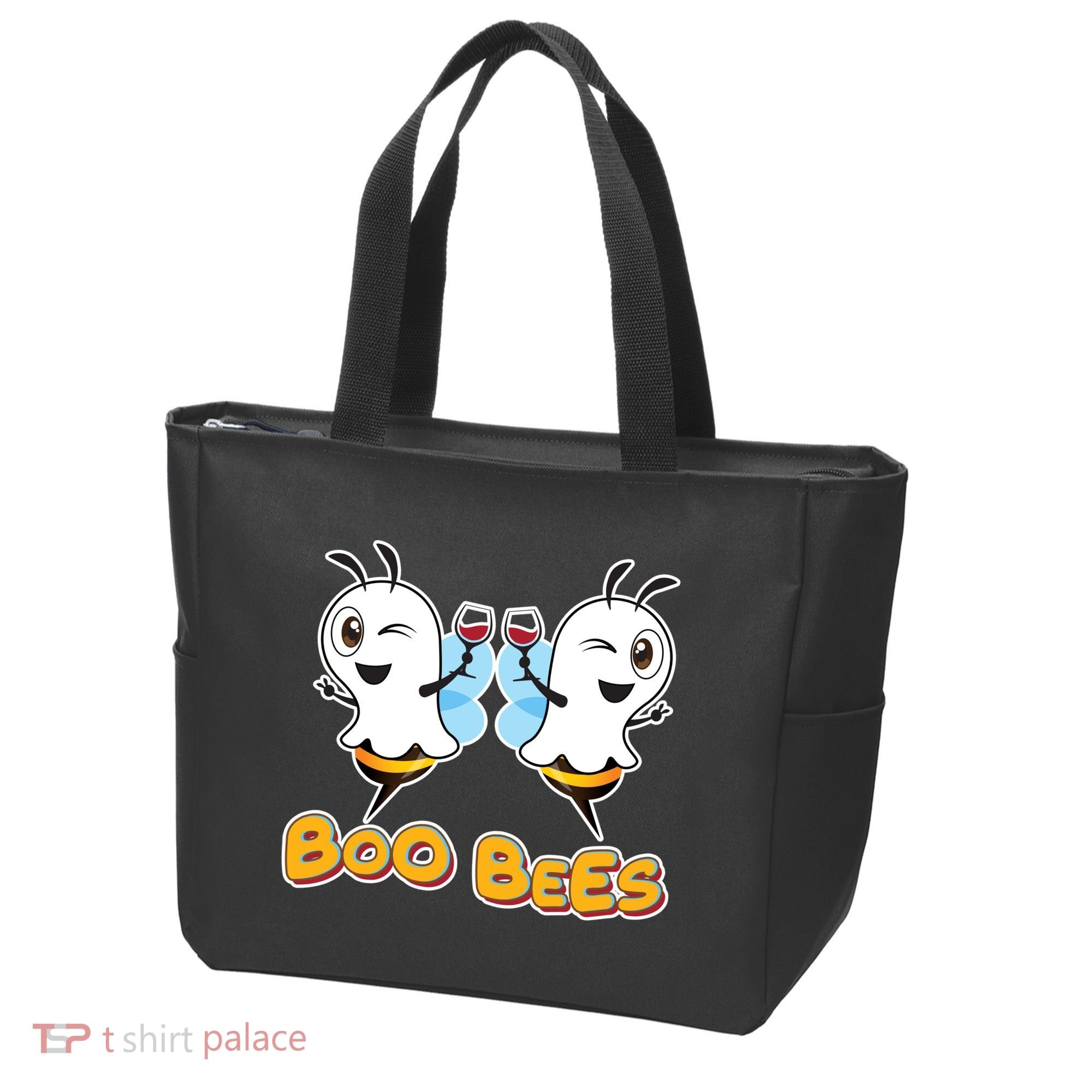 Wine Boo Bees Funny Ghost Tote Bag
