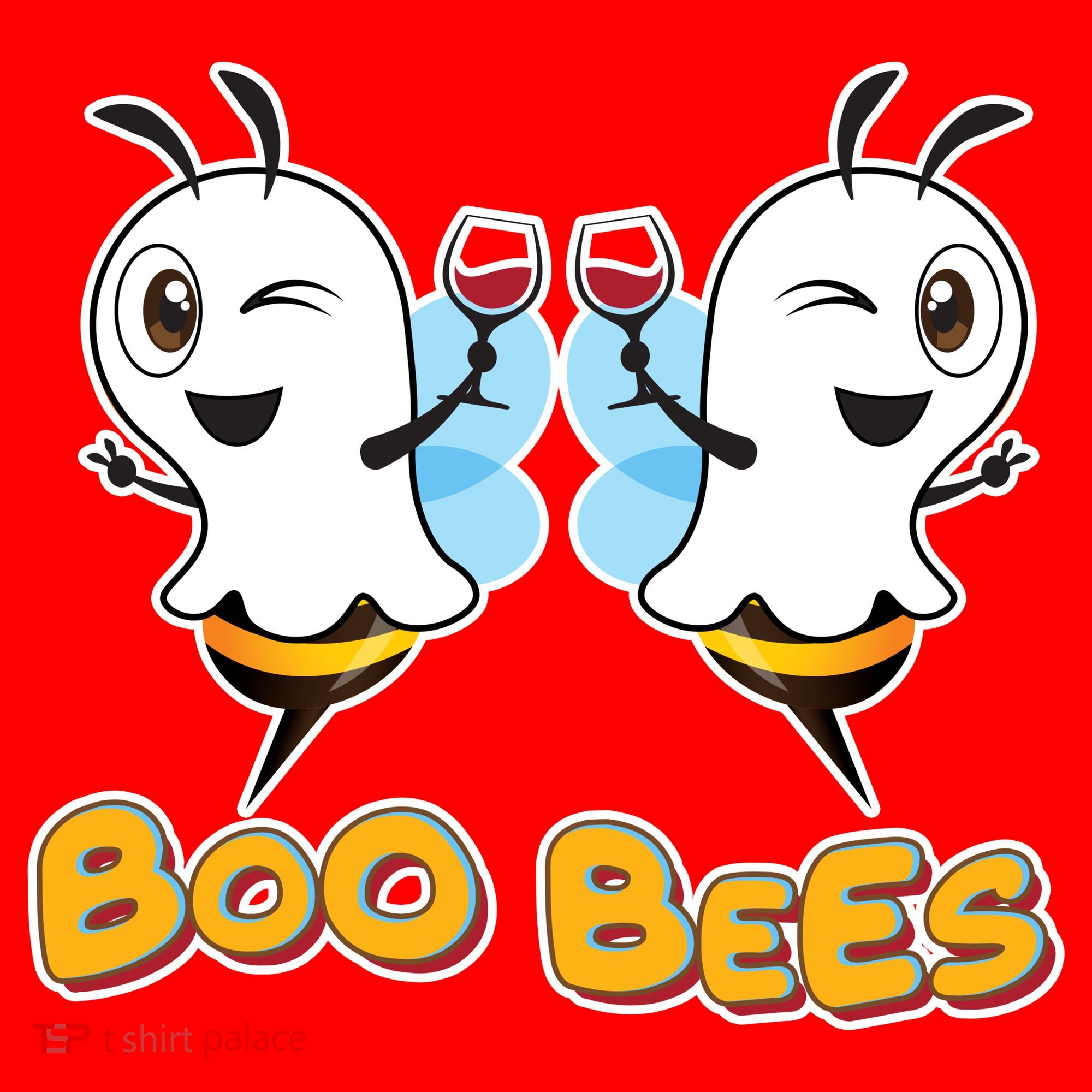 Wine Boo Bees Funny Ghost Santa Hat