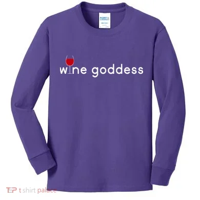 Wine Goddess Kids Long Sleeve Shirt