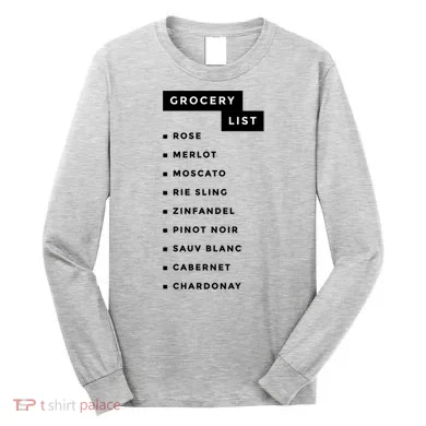 Wine Grocery List Long Sleeve Shirt